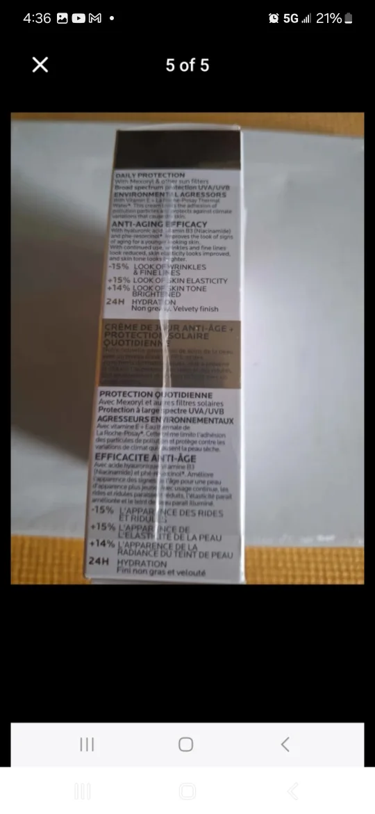 3 X La Roche Posay Anthelios Age Correct SPF 50+ Daily Cream image indicator(5)