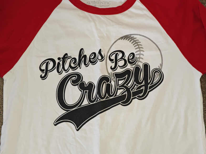 Pitches Be Crazy - Women Baseball Shirt - Size Small - photo 2