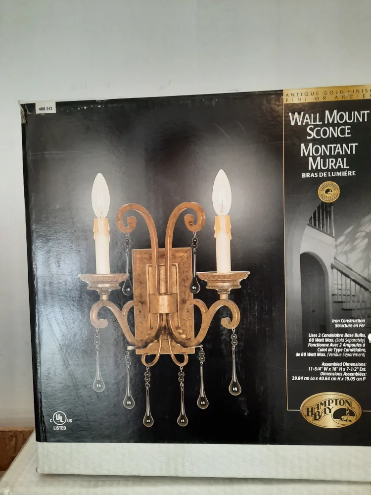 2 pcs Hampton Bay Wall Mount Sconce image indicator(2)