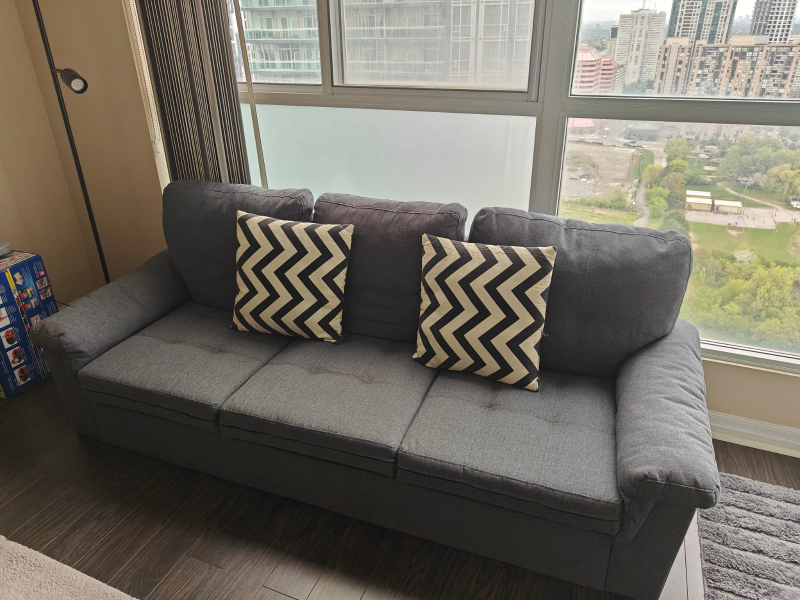 3-Seater Grey Sofa - Cozy, Stylish - photo 2