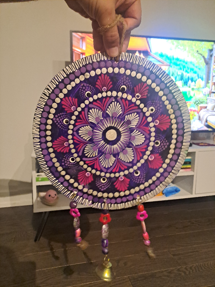 Hand-Painted Mandala Bell Wall Hanging