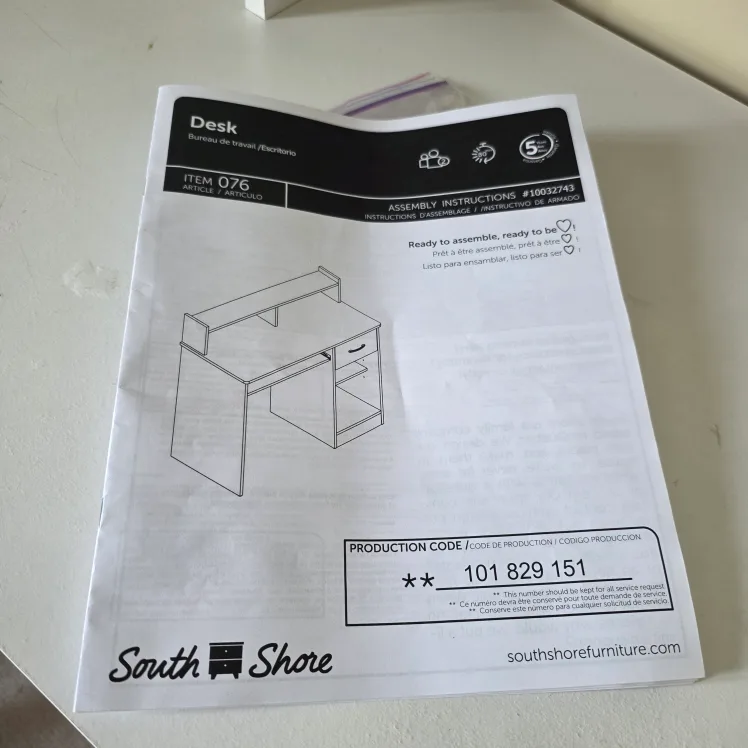Set of White Desk and LED Lamp image indicator(6)