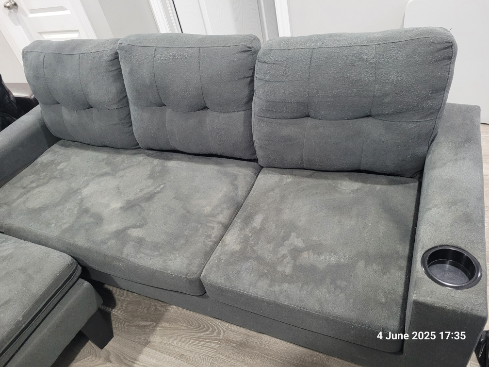 Grey Couch with Ottoman - photo 5