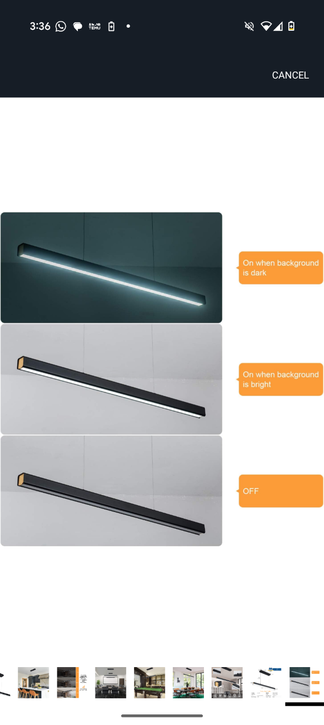 Black Modern Linear Pendant Light - photo 4