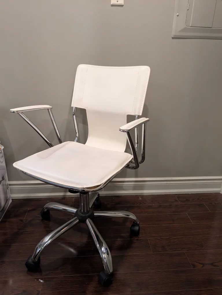 Office Chair - White Designer Leather image indicator(2)