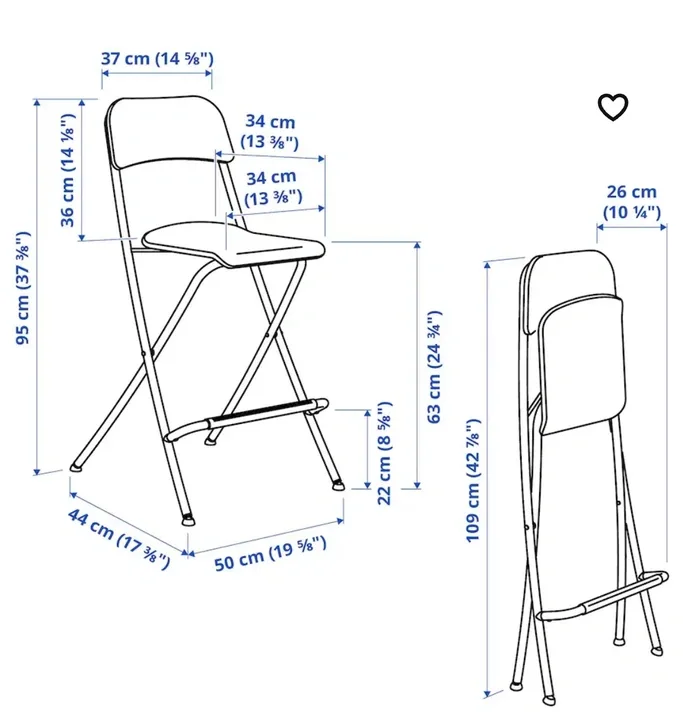 3x IKEA White Folding Chairs or Bar Stools image indicator(10)