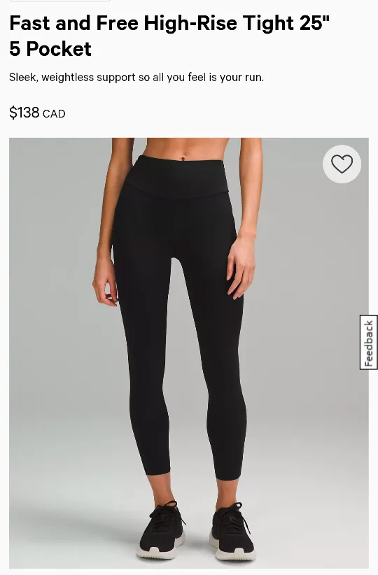 Lululemon Fast and Free 7/8 Leggings 25" thumbnail