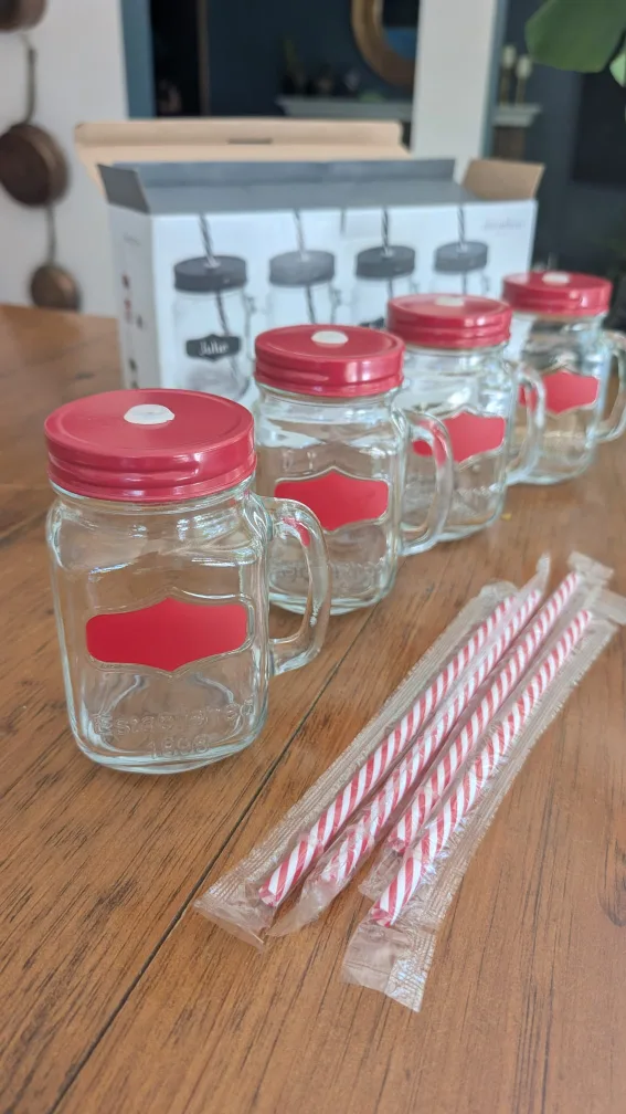 Brand New Mason Jar Drinking Glasses Set of 4 thumbnail