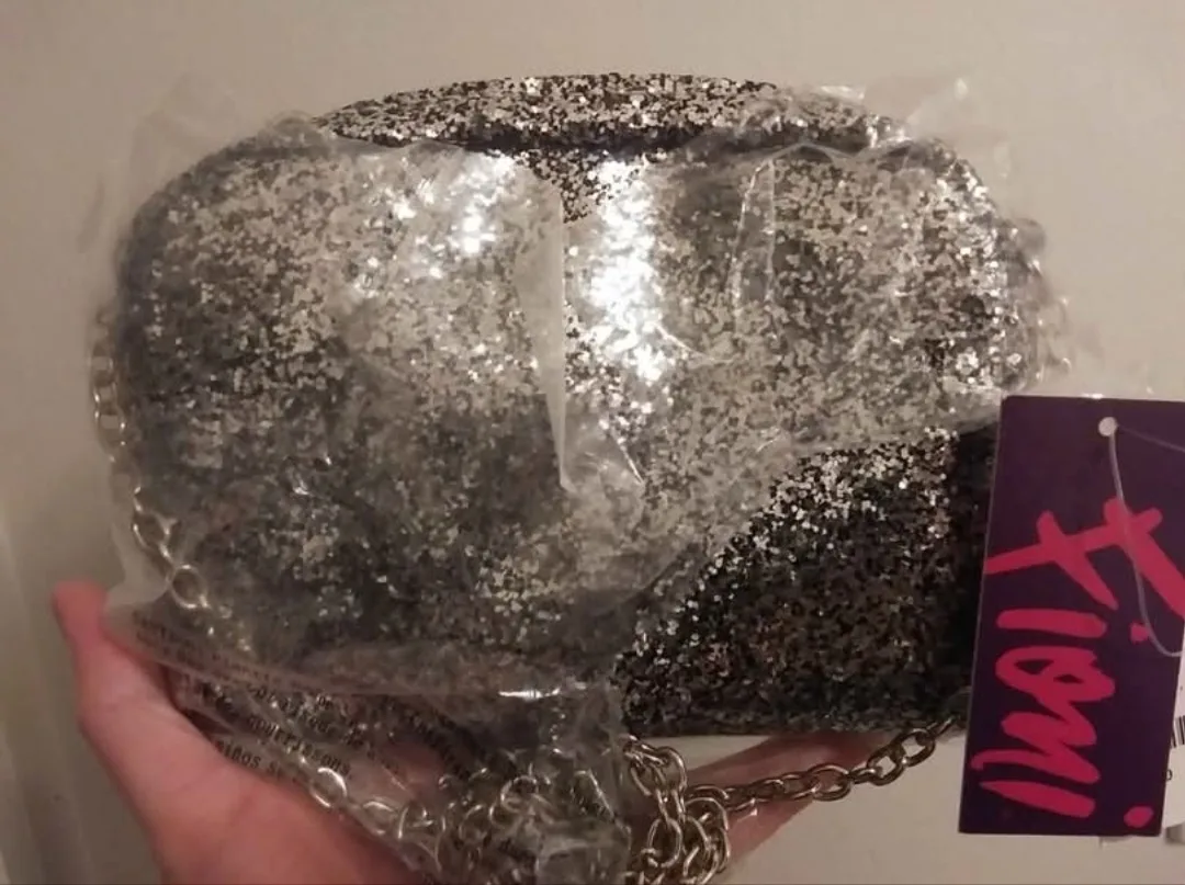 silver glittery purse thumbnail