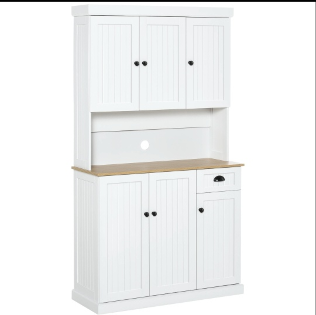 White Kitchen Pantry Cabinet Hutch - photo 2
