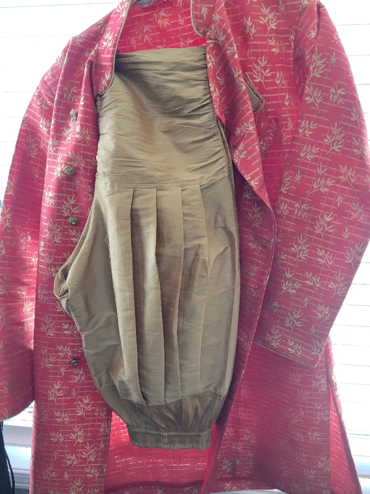 Embroidered Red Jacket & Pants Set thumbnail