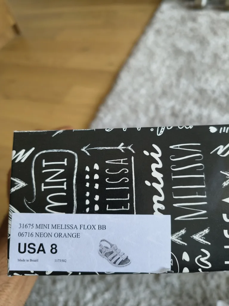 Mini Melissa Flox Neon Orange Sandals - Size 8 image indicator(2)