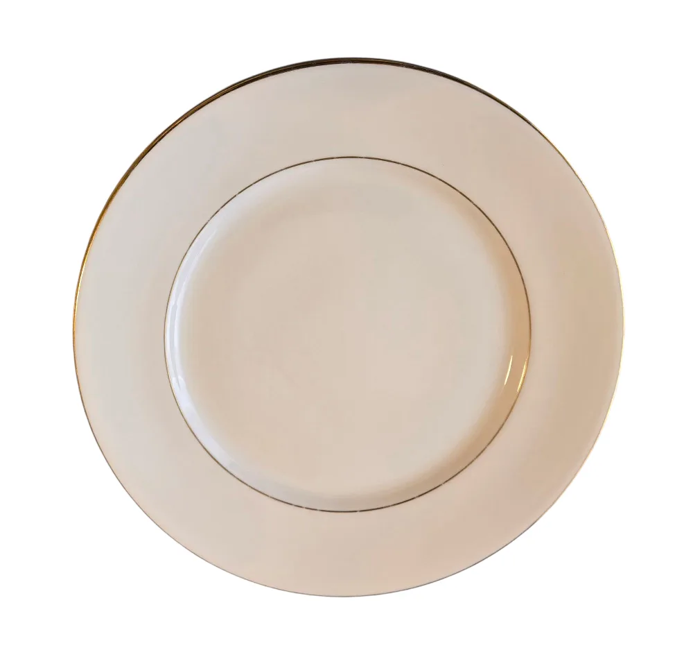 2 Royal Doulton Dinner Plates, Gold Trim thumbnail