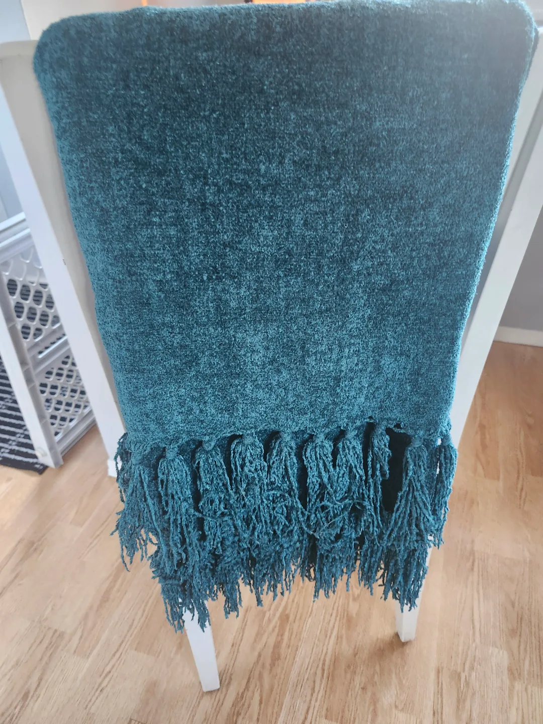 Teal Fringe Throw Blanket thumbnail