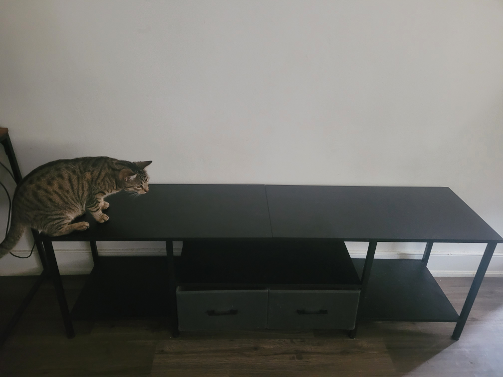 Black TV Stand with Drawers