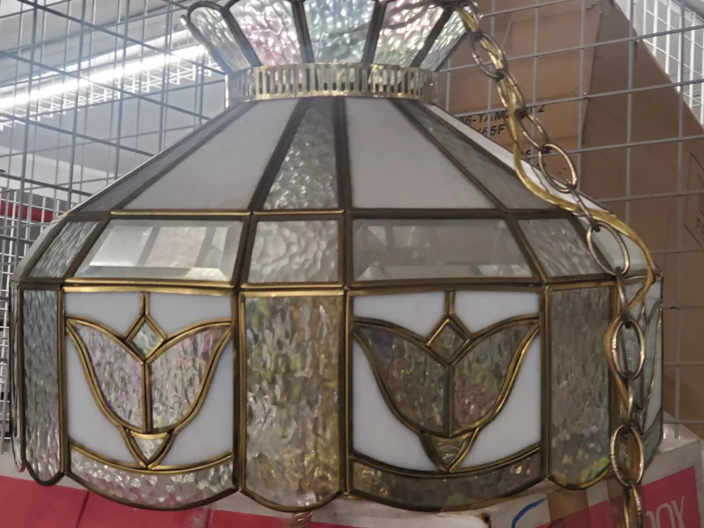 Vintage Stained Glass Pendant Light thumbnail