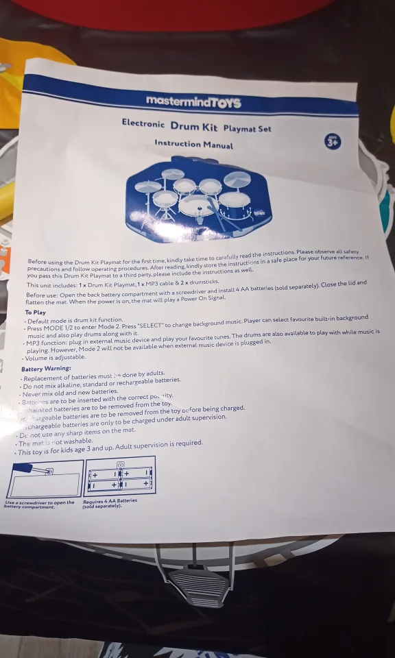 Mastermind Toys Electronic Drum Kit Playmat Set image indicator(5)