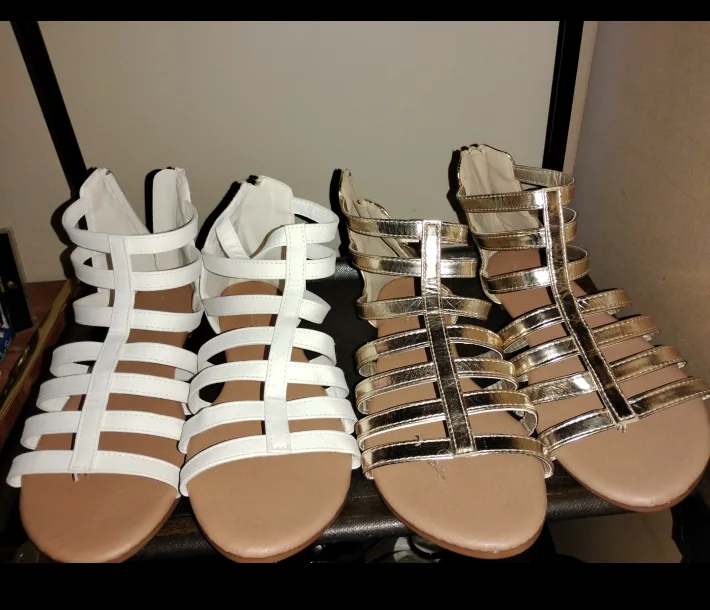 Gladiator Sandals - White and Gold $35 / both pairs thumbnail