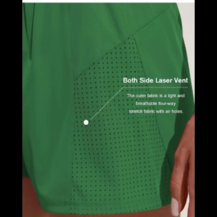 PINSPARK Athletic Workout Shorts - Green image indicator(5)