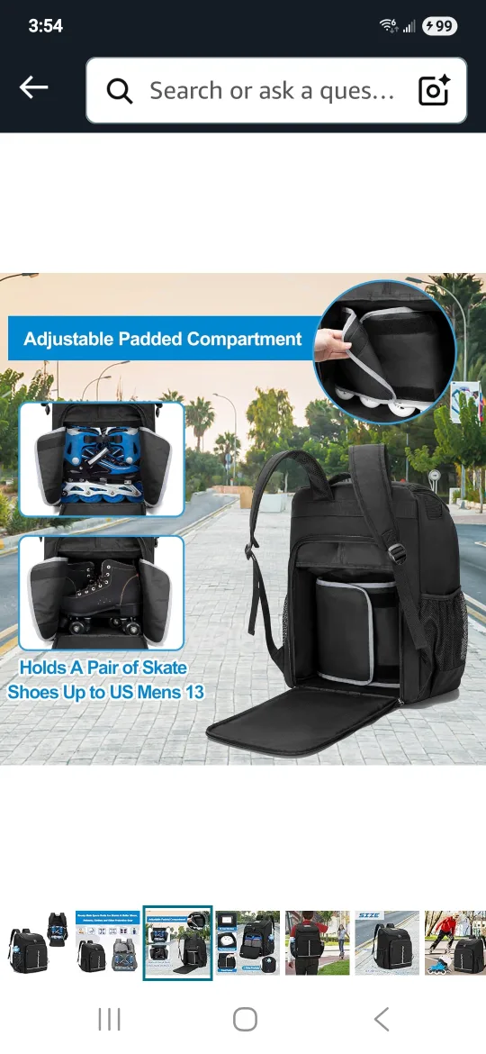 Black Roller Skate Backpack image indicator(2)