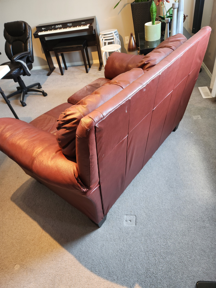 Burgundy Leather Loveseat - photo 4