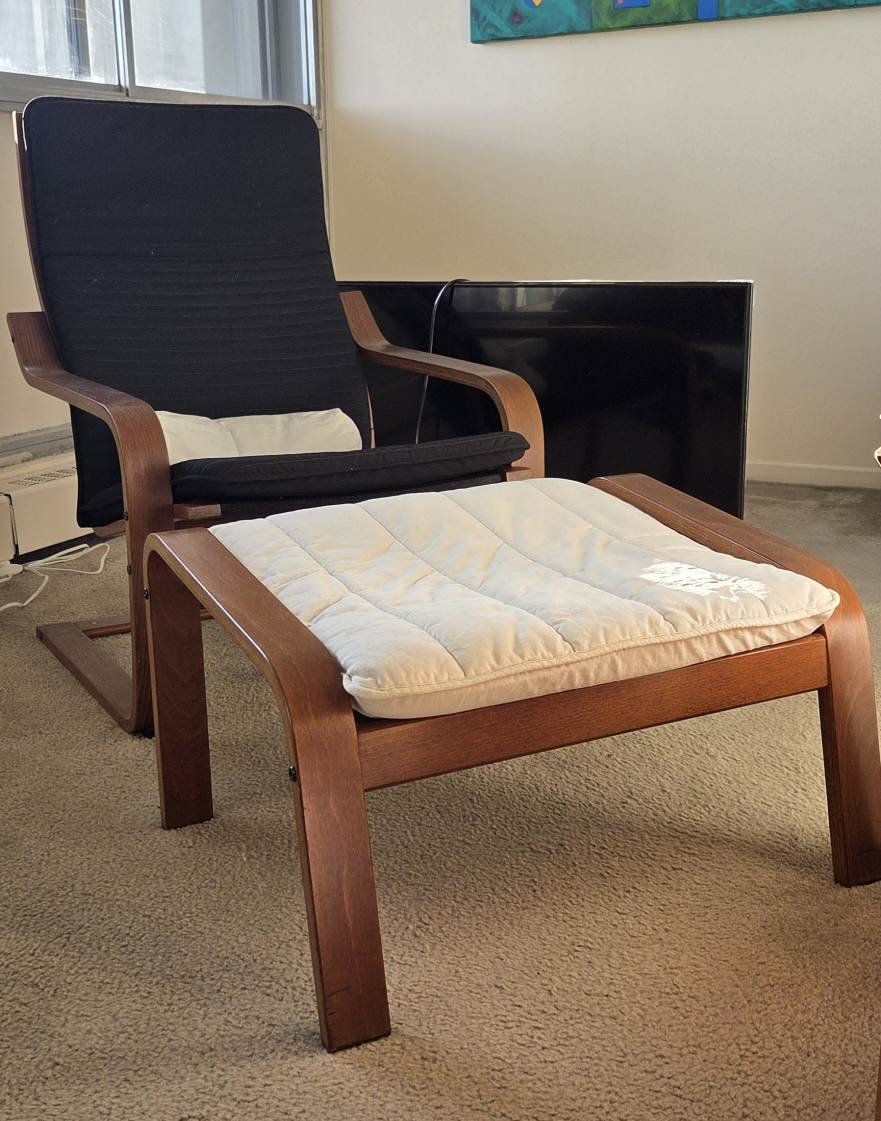 Ikea poang Chair with Footstool💚