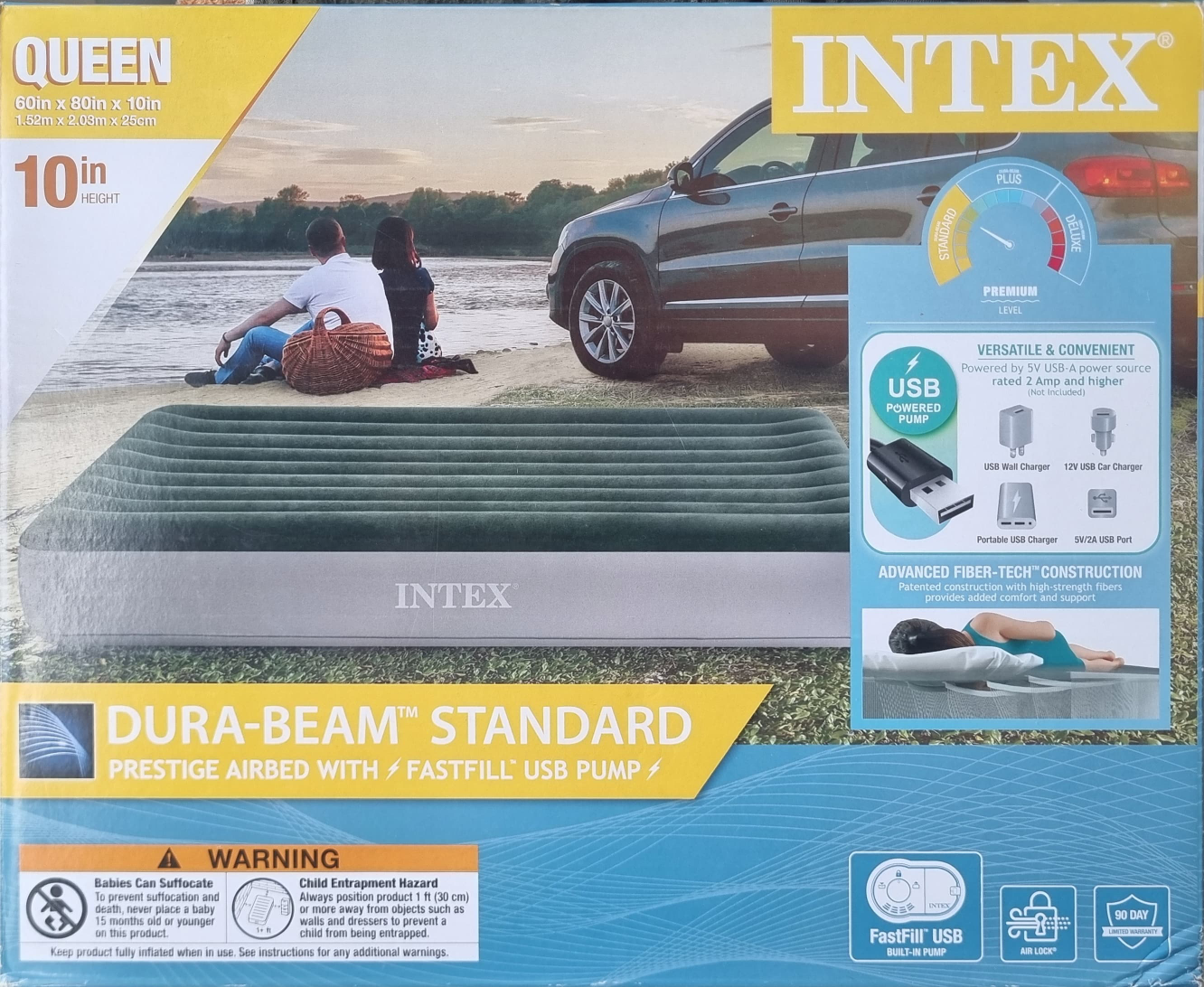 Queen Air Mattress with Built-in USB Pump