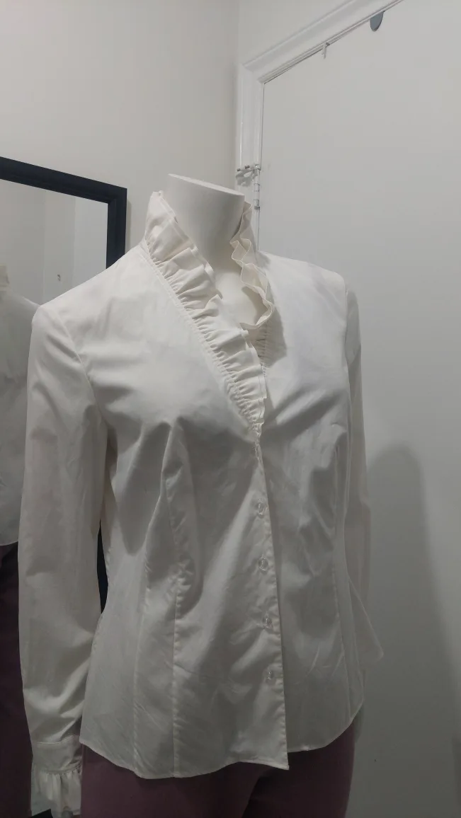 Brooks Brothers White  Elegant Ruffle  Blouse thumbnail