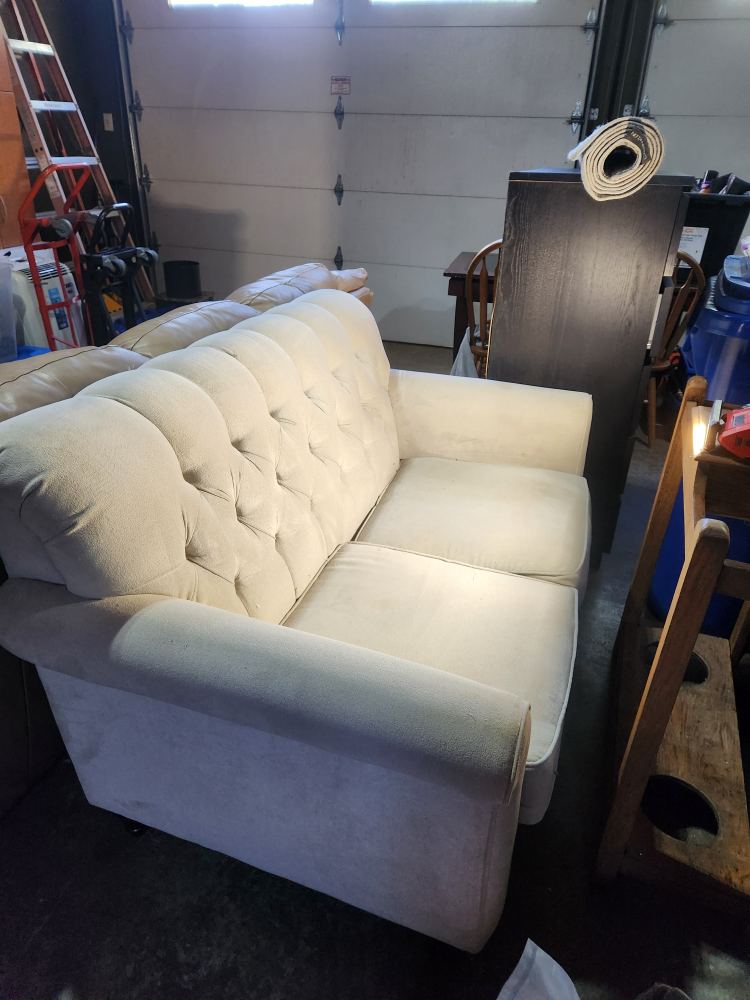Cream Loveseat Sofa - 42" x 34" x 57"