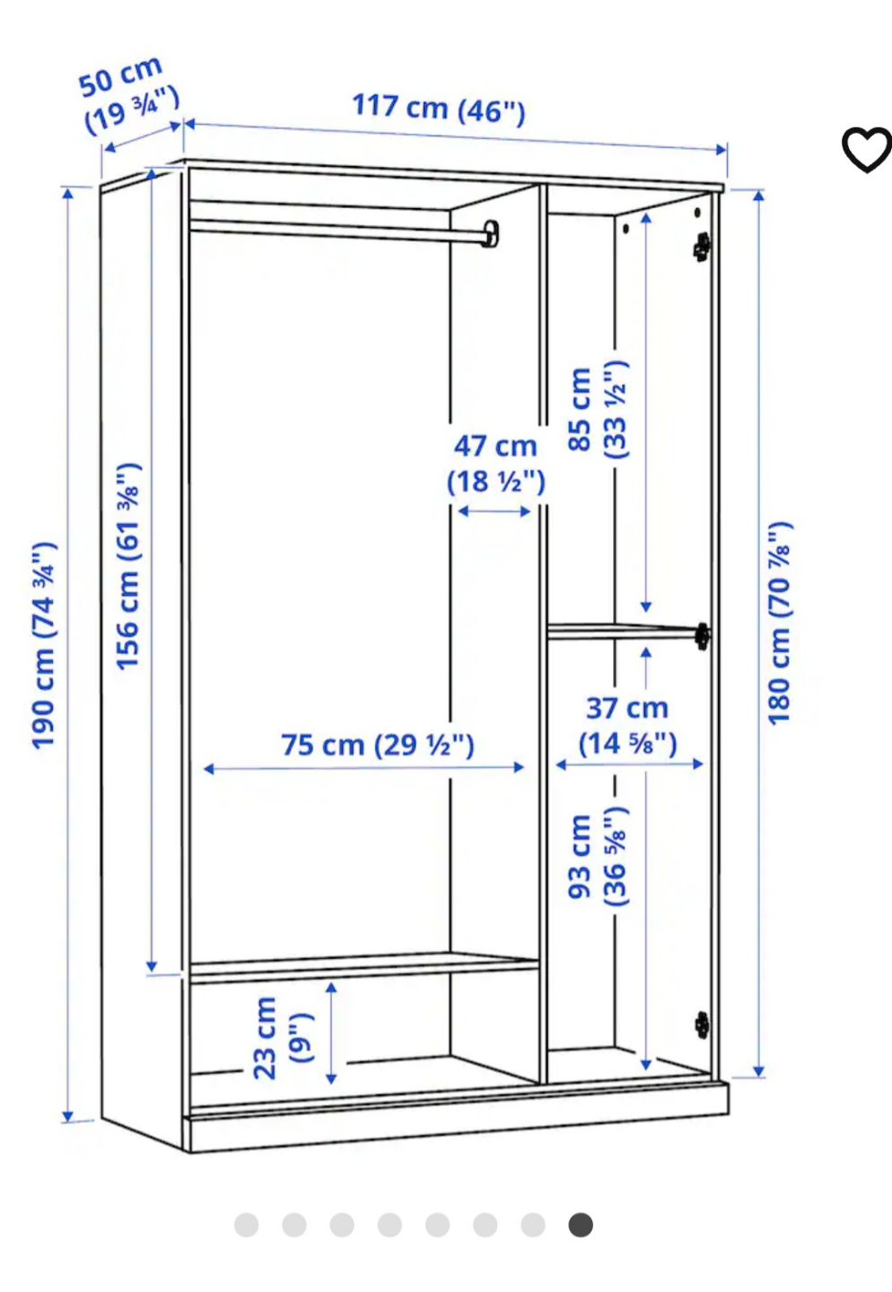 IKEA Brimnes Black Wardrobe with Mirror - photo 3