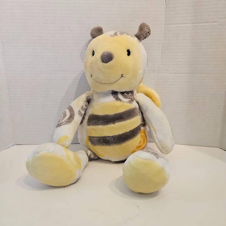 Little Miracles Plush Bee Bumblebee Stuffed Rattle Striped 16” thumbnail