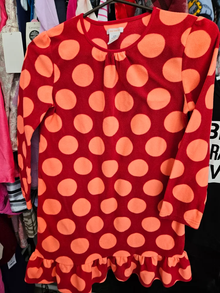 Joe Fresh Kids XL(14) Red Polka Dot Dress thumbnail