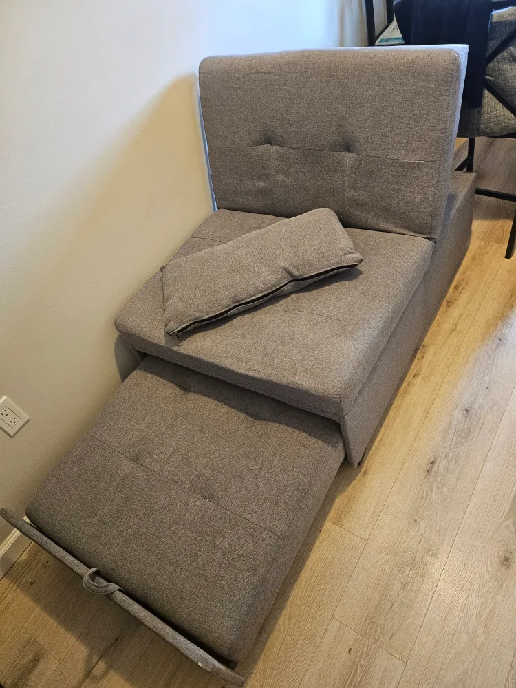 💚🥕 "Powell the Dozer" Gray Convertible Chaise Lounge image indicator(2)