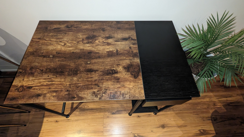 Wood and Metal Desk with Drawer - photo 3