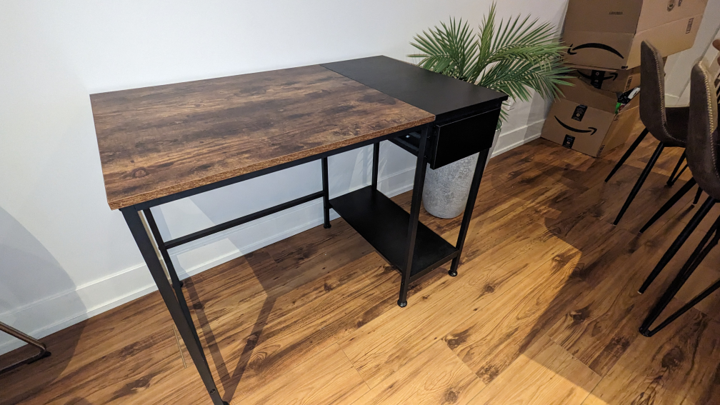 Wood and Metal Desk with Drawer - photo 5