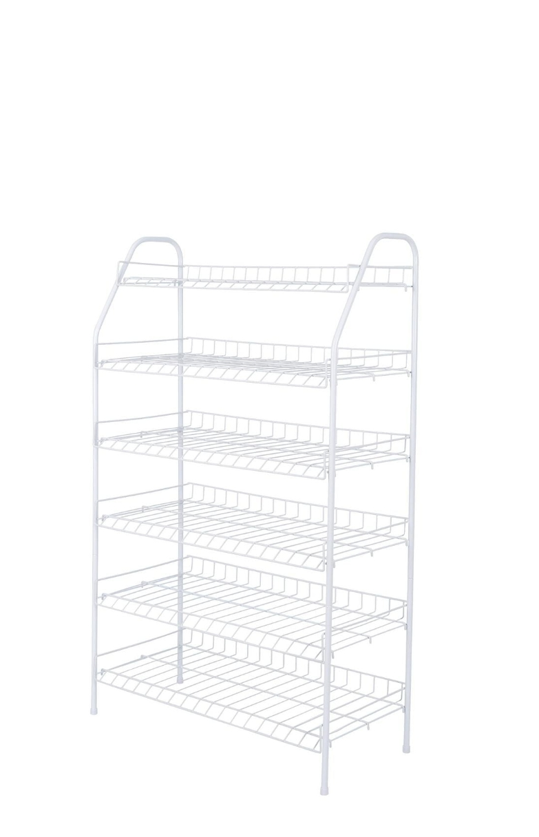 Mainstays White 6-Tier Metal Shoe Rack