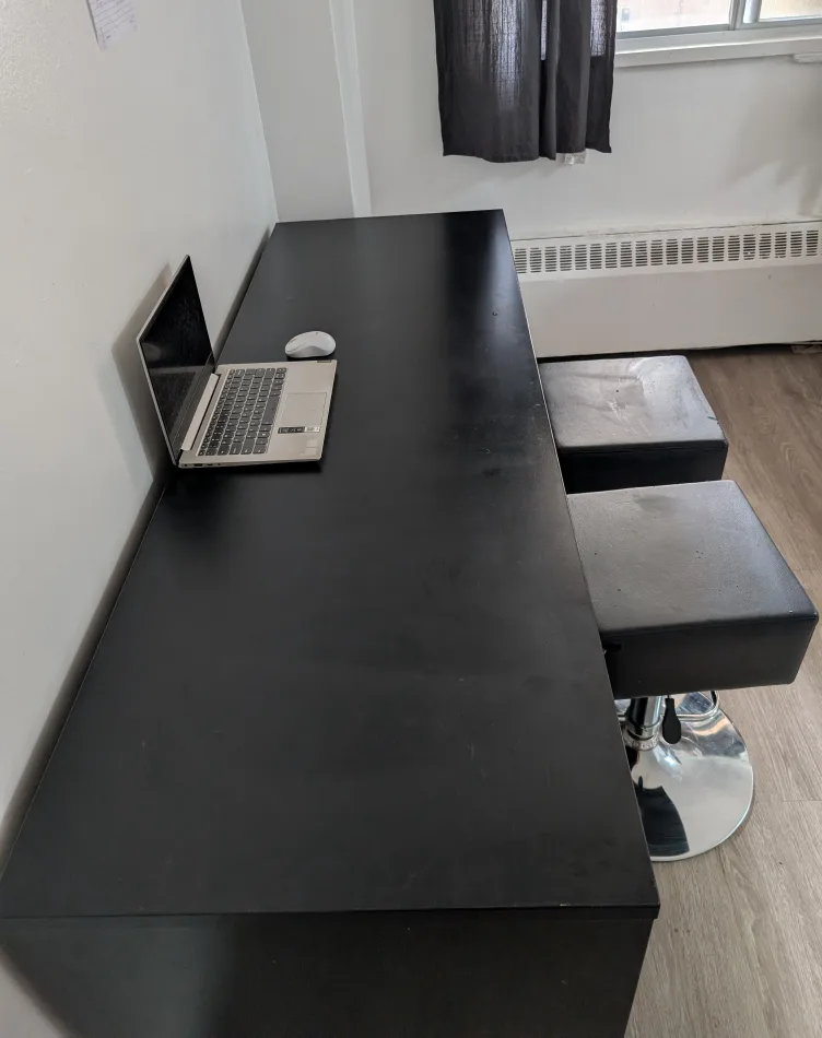 Black Desk with Two Stools image indicator(2)