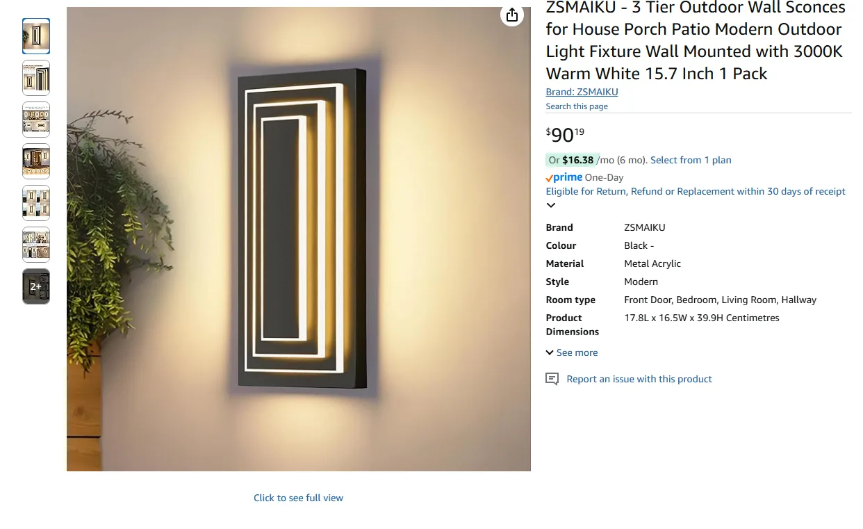 3 Tier Outdoor Wall Sconces BNIB image indicator(2)