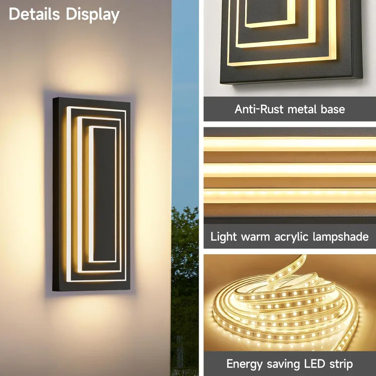 3 Tier Outdoor Wall Sconces BNIB image indicator(4)