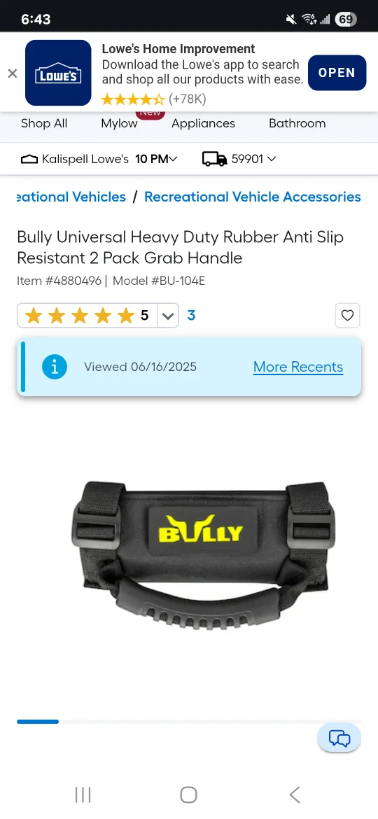 Brand New High Quality Bully UTV Roll Cage Hand Holder Pair image indicator(5)