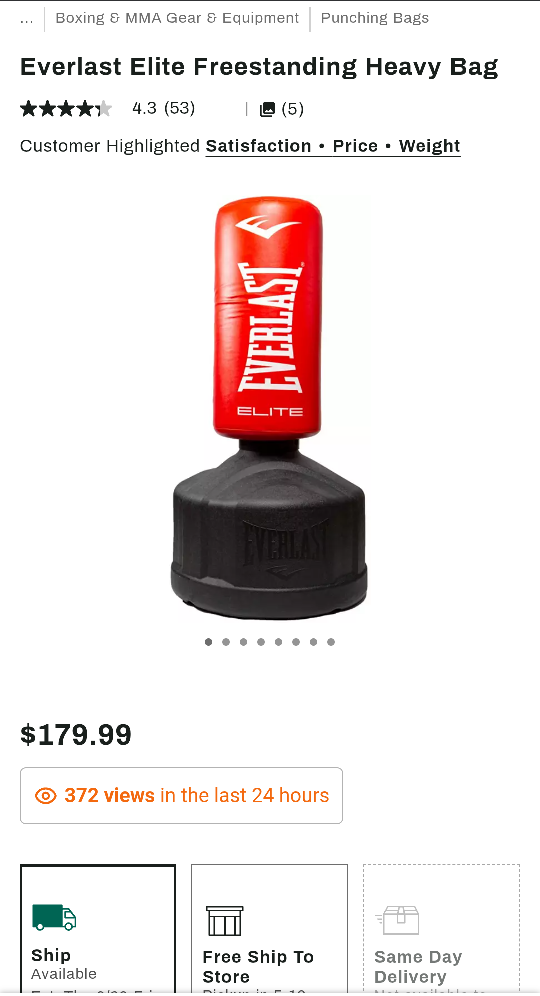 Everlast Elite Freestanding Heavy Bag