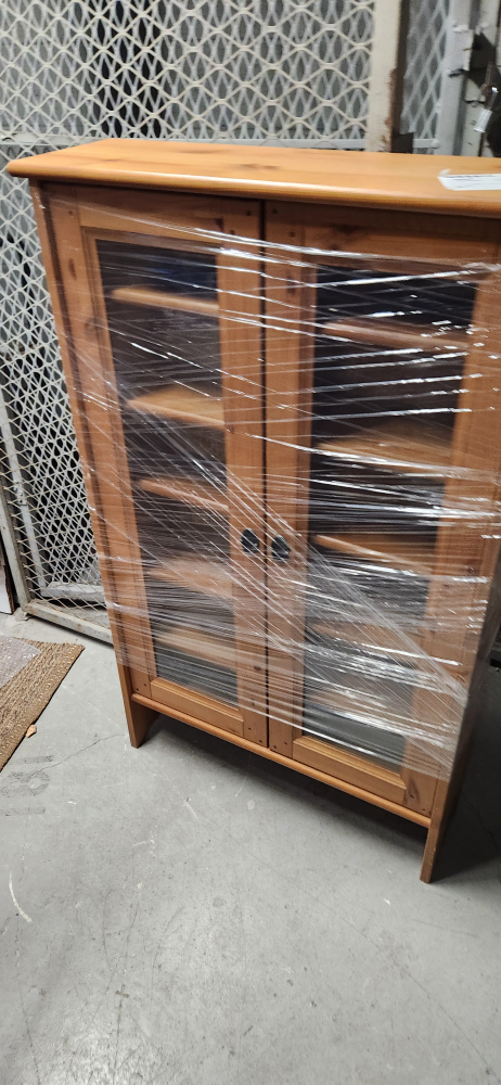 Wood Cabinet with Glass Doors - photo 2