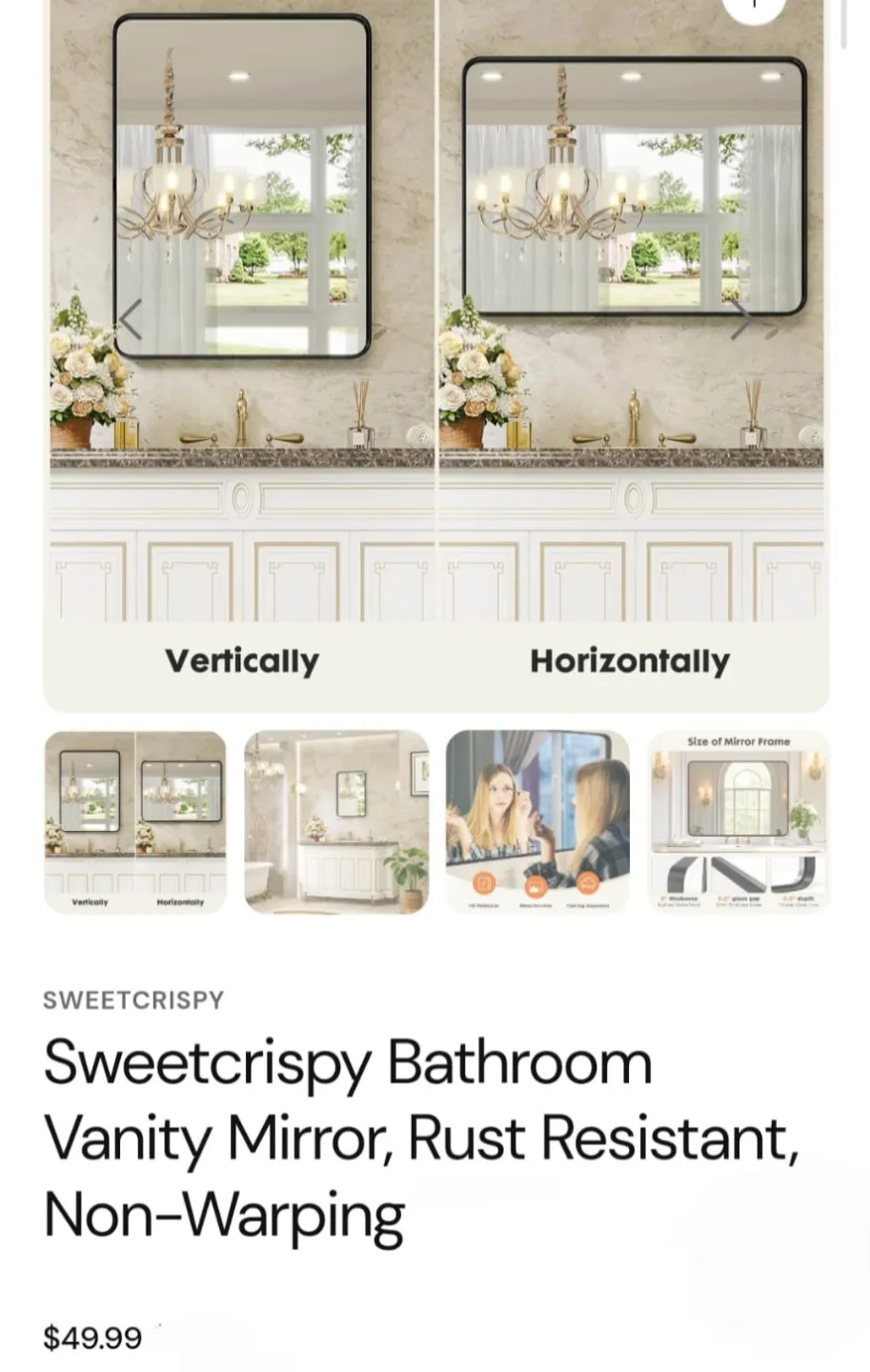 Sweetcrispy Bathroom Vanity Mirror thumbnail