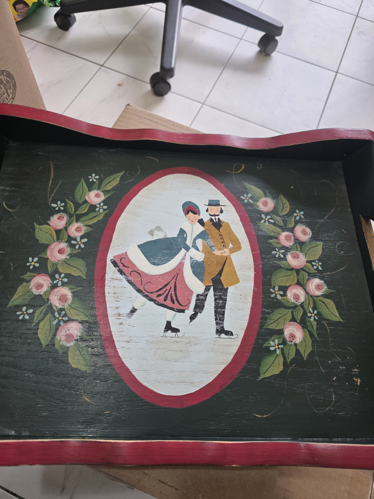 Vintage Hand-Painted Serving Tray - photo 2