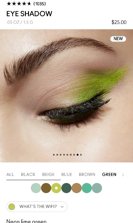 Brand New MAC eyeshadow neon lime green 🍋‍🟩 image indicator(7)