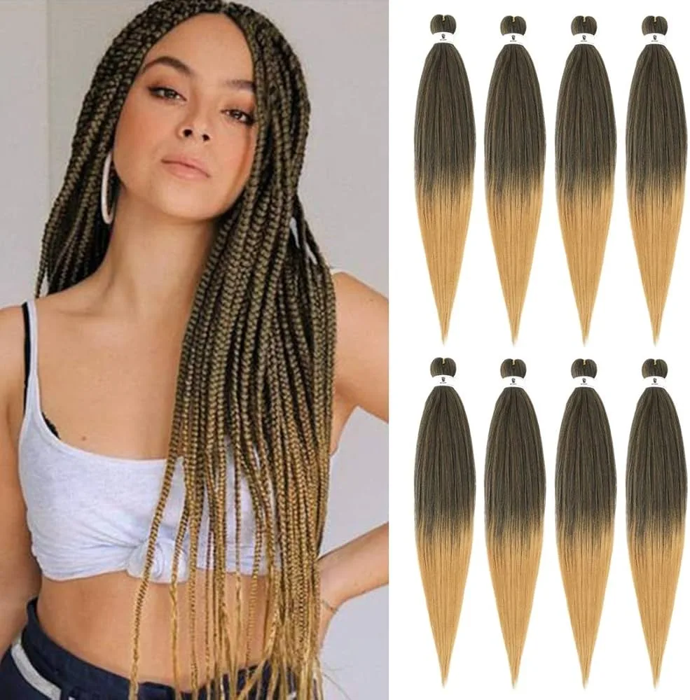 Brand NEW Ombre Braid Hair Extensions ‼️ 🖤🤎🧡💛 image indicator(6)