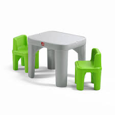 Step2 Grey & Green Kids Table with 2 Chairs