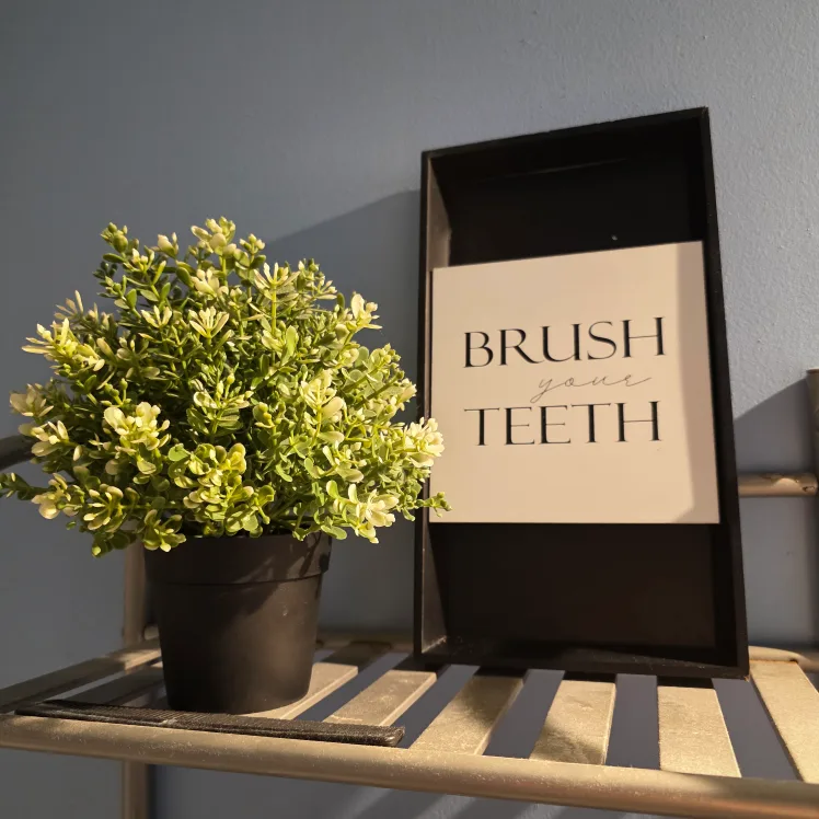 Bathroom Shelf with Brush Your Teeth Sign thumbnail