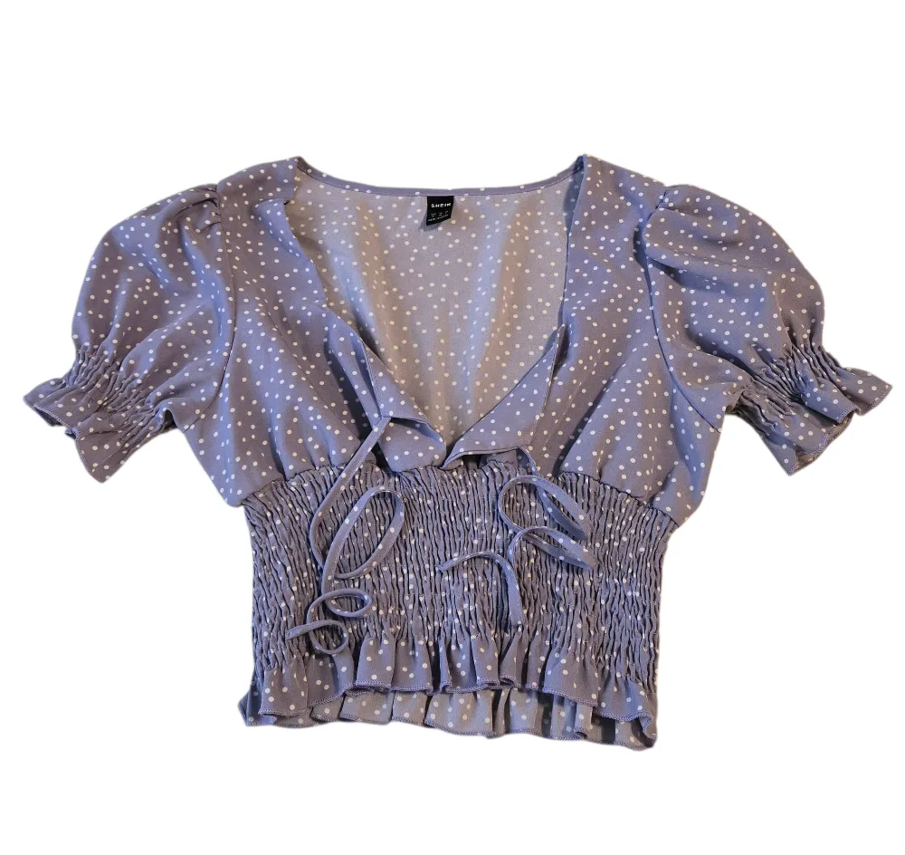 SHEIN Polka Dot Crop Top Size Medium thumbnail