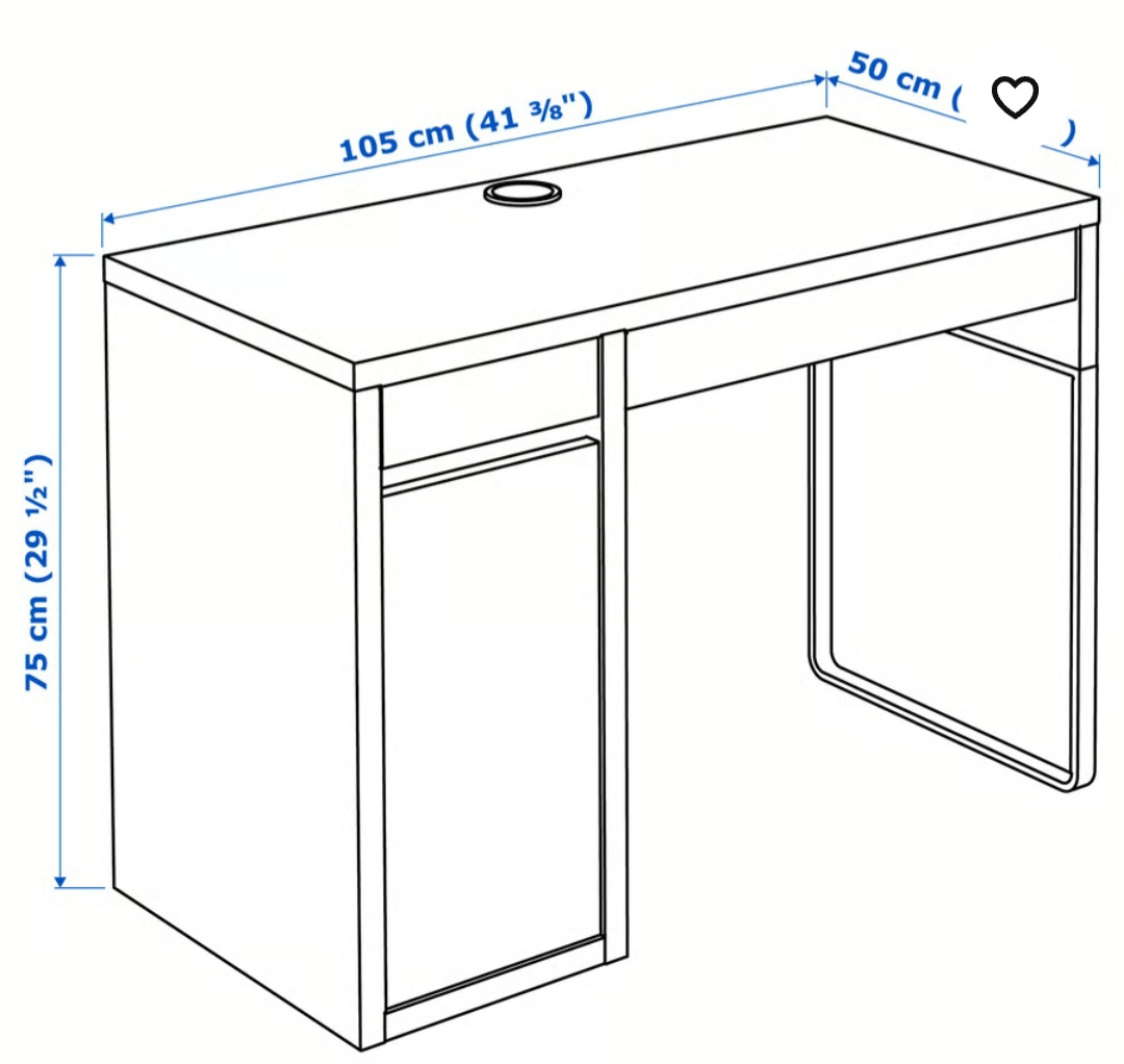 Ikea White Desk with Drawer - photo 3